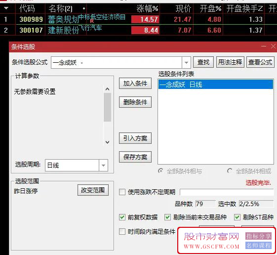 通达信【一念成妖】集合竞价选股,抓涨停优化版附图_展示图_01