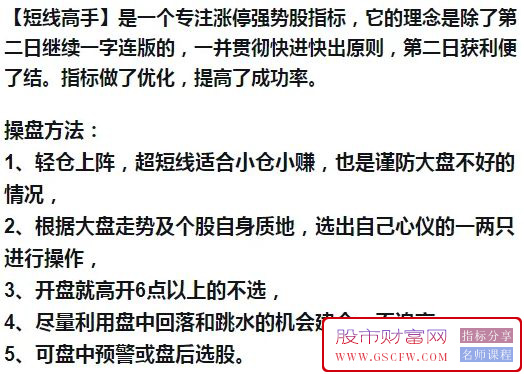 通达信【短线高手】副图+选股,专注涨停强势股指标附图_展示图_01