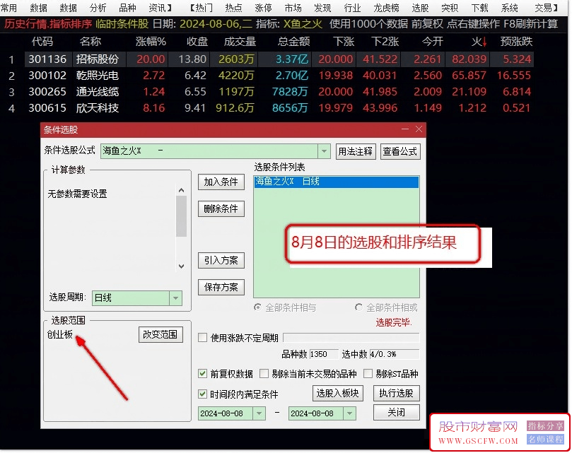 金钻正版【海鱼之火】排序/选股,全天信号不变,可回测,1000钻指标,[通达信]_展示图_05 ... ... ... ...
