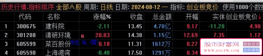 通达信【创业板专用竞价】副图排序,选票靠大,指标源码,附图_展示图_07