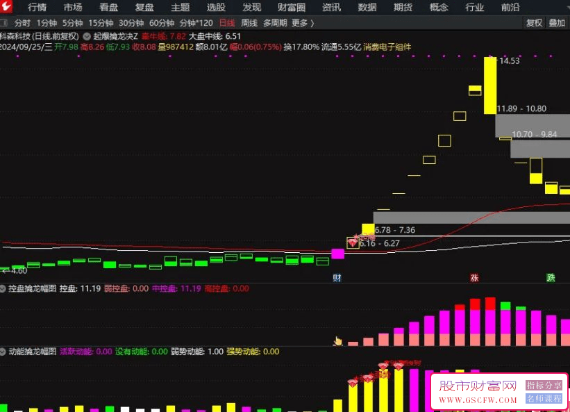 通达信【起爆擒龙决】，某平台每年收费8000元套装技术指标。_展示图_09