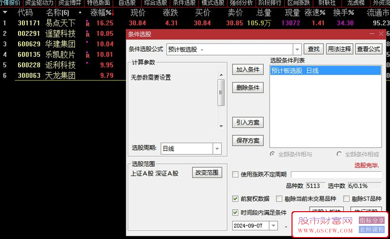 通达信预计板选股K线模式早晨之星结合行业和大盘,指示见底反弹,过滤ST停牌北证介绍_展示图_01