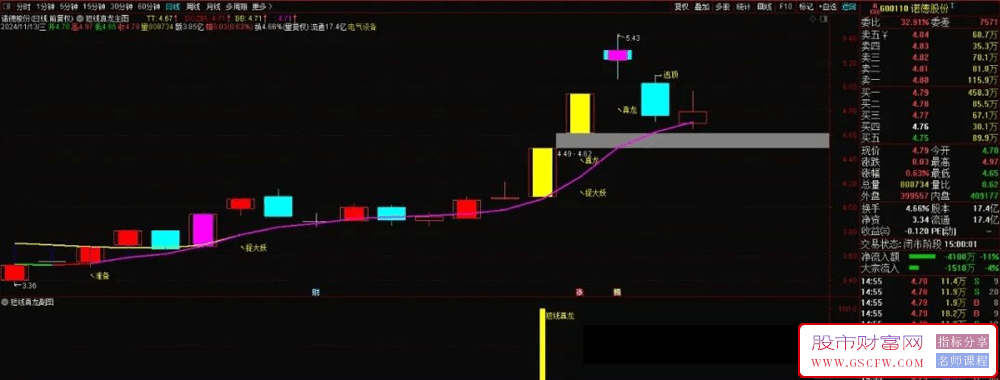 通达信【短线真龙】主副图+选股真龙捉大妖,信号少成功率高！_展示图_03