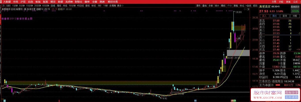 通达信【涨停支撑】主图指标,检测突破回踩,并实现有效突破的个股_展示图_01
