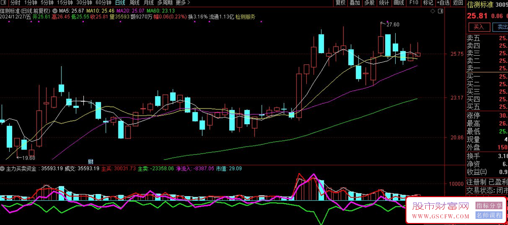 通达信主力买卖资金副图指标,红线主买,绿线主卖,粉红线净买_展示图_03