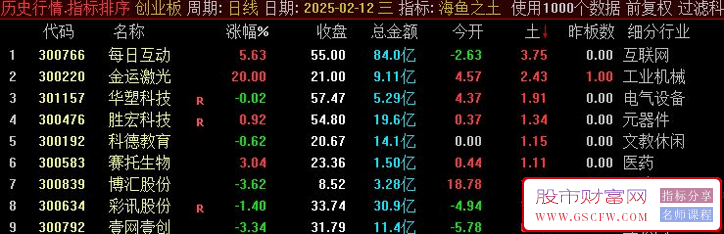 通达信金钻精品【海鱼之土】竞价排序,取排序最大值,开盘进收盘出,一天一股！源码_展示图_06