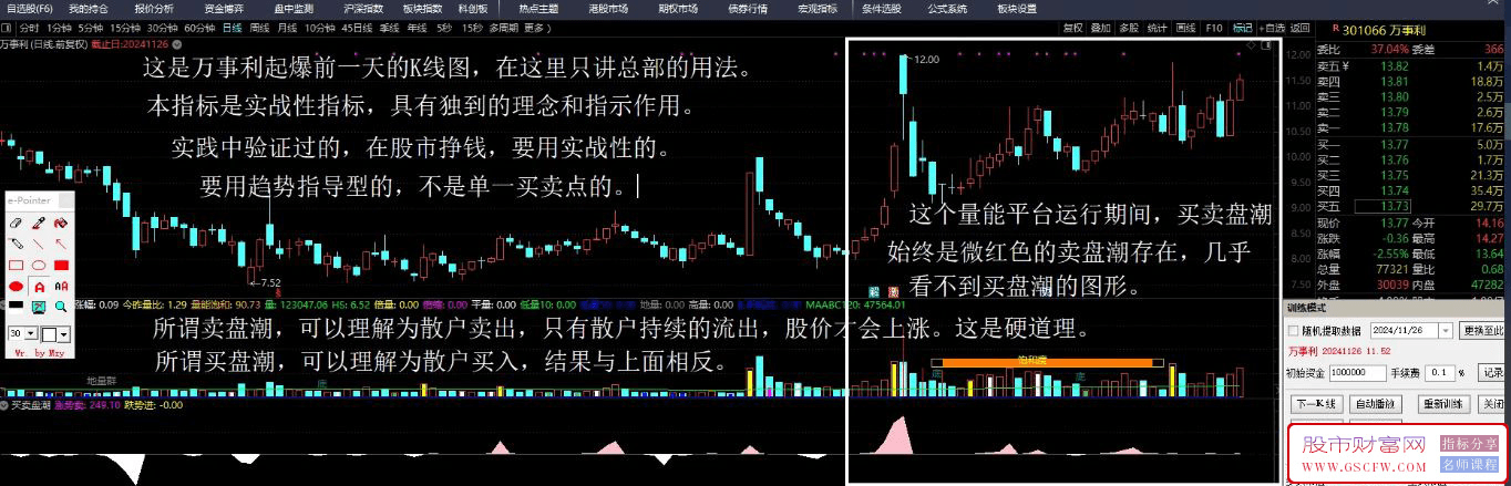 通达信【买卖盘潮】副图,实战性指标及说明_展示图_01