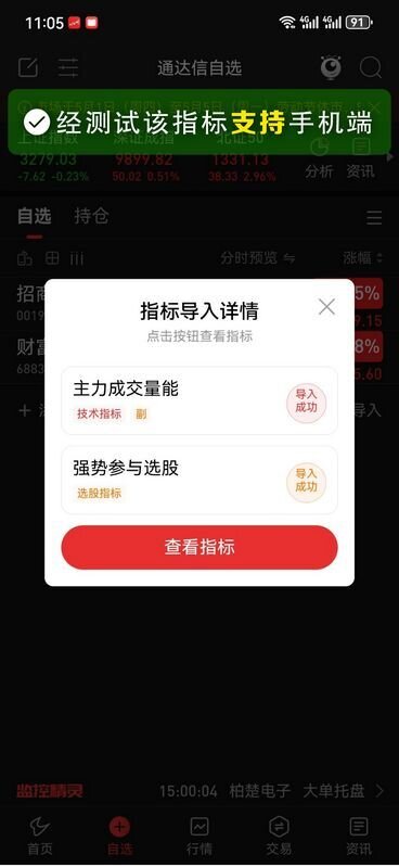 通达信【主力成交量能】副图+选股指标,判断主力强弱和资金进出_展示图_05