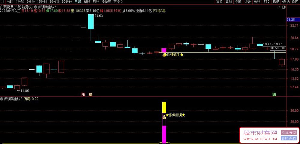 通达信金钻指标【回调黄金坑】涨停回调捕捉反弹的交易利器,主副图+选股_展示图_05 ... ... ...