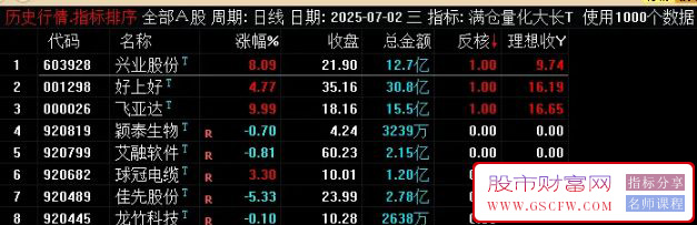 通达信【满仓量化反核低吸大长腿】竞价排序,副图+选股,风铃幽竹作品_展示图_02 ...