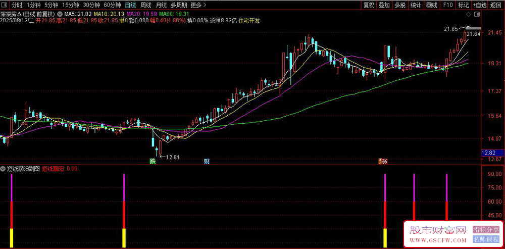 通达信〖短线暴阳〗副图+选股,捕捉短线强势上涨信号_展示图_03