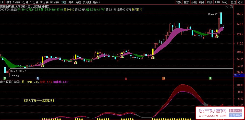 通达信〖九尾跟庄神器〗主副图+选股,精准捕捉主力主升浪！源码_展示图_03