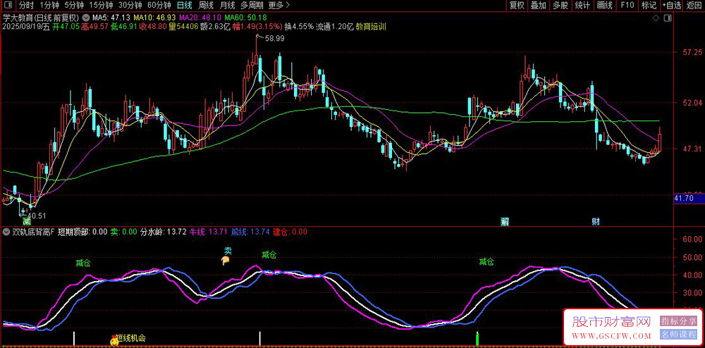 通达信〖双轨底背离〗副图+选股指标,识别短线买入机会和顶部风险_展示图_02