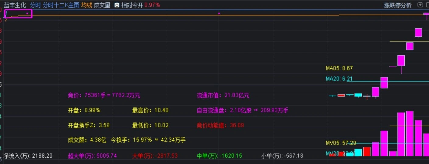通达信【分时十二K】分时主图指标,叠加竞价数据+开盘十五分高低点画矩形！源码_展示图_02 ... ...