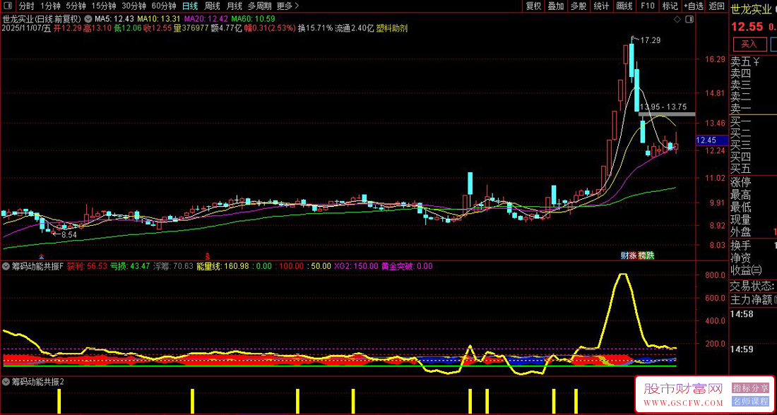 〖筹码动能共振〗浮筹分布与能量突破,辅助判断趋势转折点,副图+选股_展示图_01