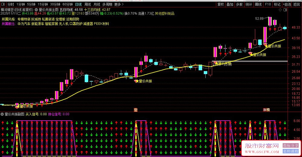 通达信六维共振交易系统,量价共振实现多指标共振判断买卖点‌,主副图+选股_展示图_01