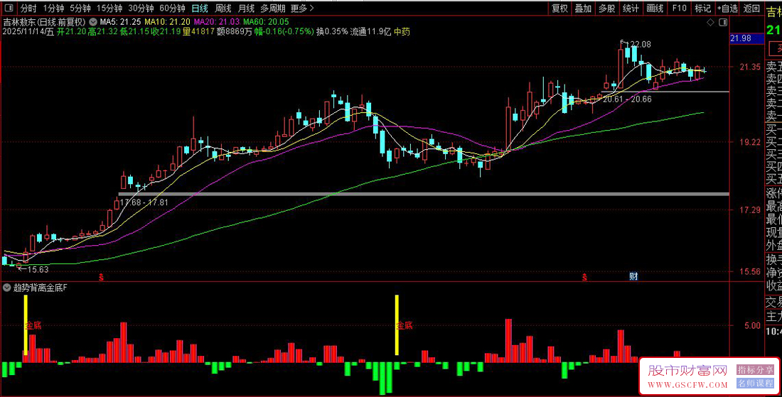 通达信〖趋势背离金底〗副图+选股指标,超跌反弹信号捕捉_展示图_02