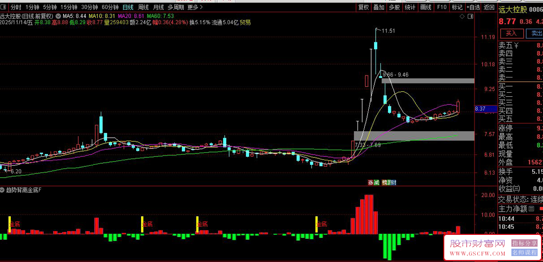 通达信〖趋势背离金底〗副图+选股指标,超跌反弹信号捕捉_展示图_03