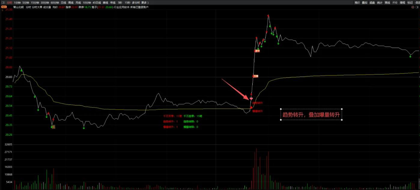 通达信【分时大单】主图指标,提示趋势转换和统计资金买卖状态的数据_展示图_01