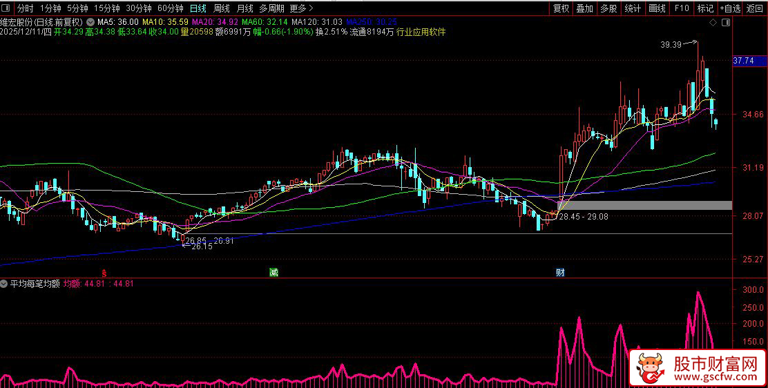 通达信〖平均每笔均额〗副图指标,监控市场交易活跃度和资金动向_展示图_01