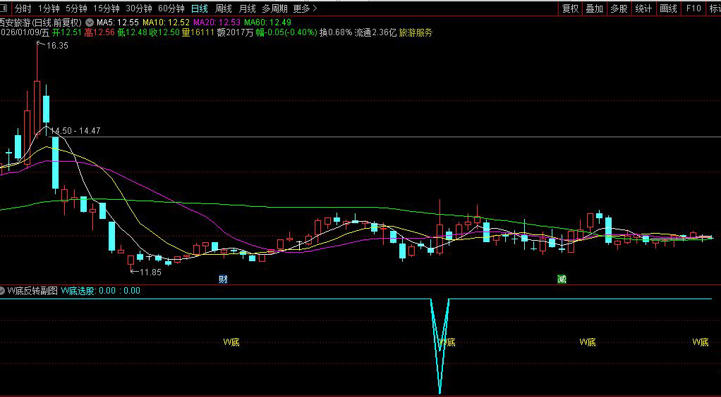 通达信〖W底反转〗副图+选股_展示图_03