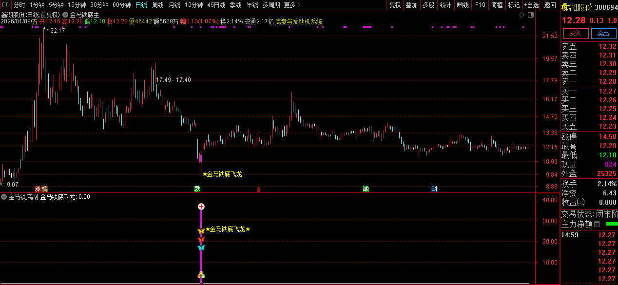 通达信【金马铁底飞龙】主副图+选股_展示图_12