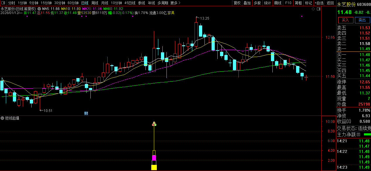 通达信【短线起爆】副图+选股_展示图_07