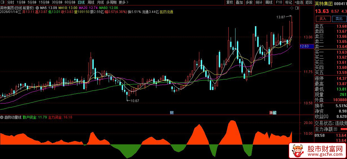 通达信〖趋势动量线〗副图指标_展示图_01