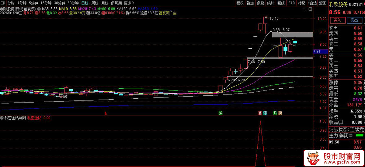 通达信〖私密金钻预警〗副图+选股指标_展示图_06
